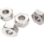 Billet Machined 17mm Hex Wheel Adapters for Axial 1/6 Scale SCX6, Silver 252011