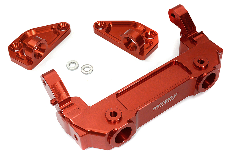 C32424RED Red Billet Machined Front Bumper & Body Mounts for Axial SCX6 1/6 Scale 251008 - Image 1