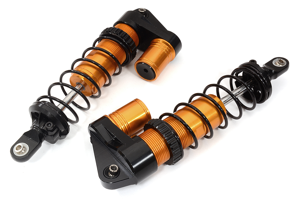 C32425ORANGE Adjustable Orange Piggyback Shocks for Traxxas 1/10 Maxx 4S - Set of 2 8961 - Image 1
