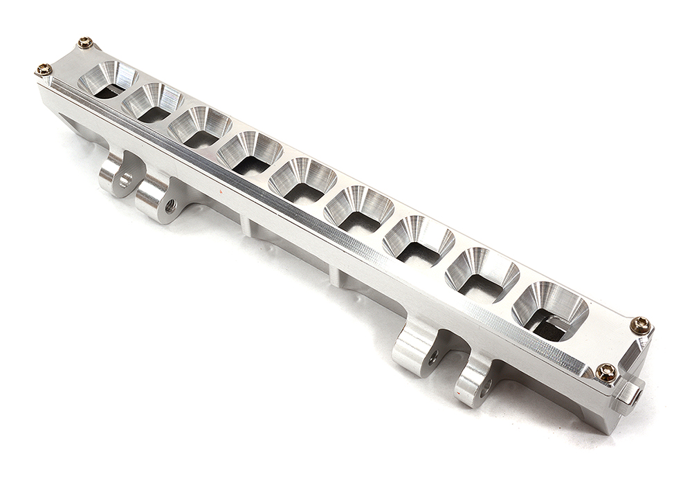 C32428SILVER Billet Machined LED Light Bar Housing Set for 1/5 Desert Buggy XL-E & DBXL-E 2.0 - Image 1