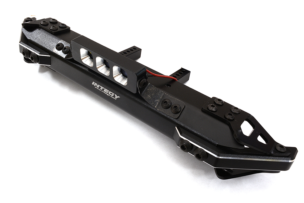 C32442BLACK Realistic Front Alloy Bumper w/ LED for Traxxas TRX-4 w/ 43mm Mount - Image 1
