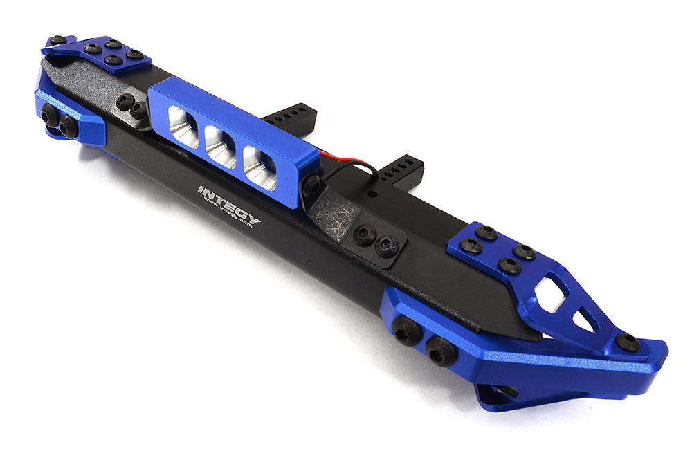 C32442BLUE Blue Realistic Front Alloy Bumper w/ LED for Traxxas TRX-4 w/ 43mm Mount - Image 1