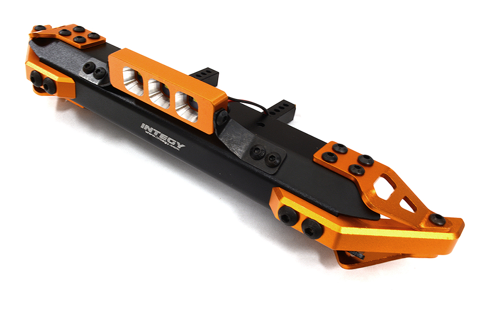 C32442ORANGE Orange Realistic Front Alloy Bumper w/ LED for Traxxas TRX-4 w/ 43mm Mount - Image 1