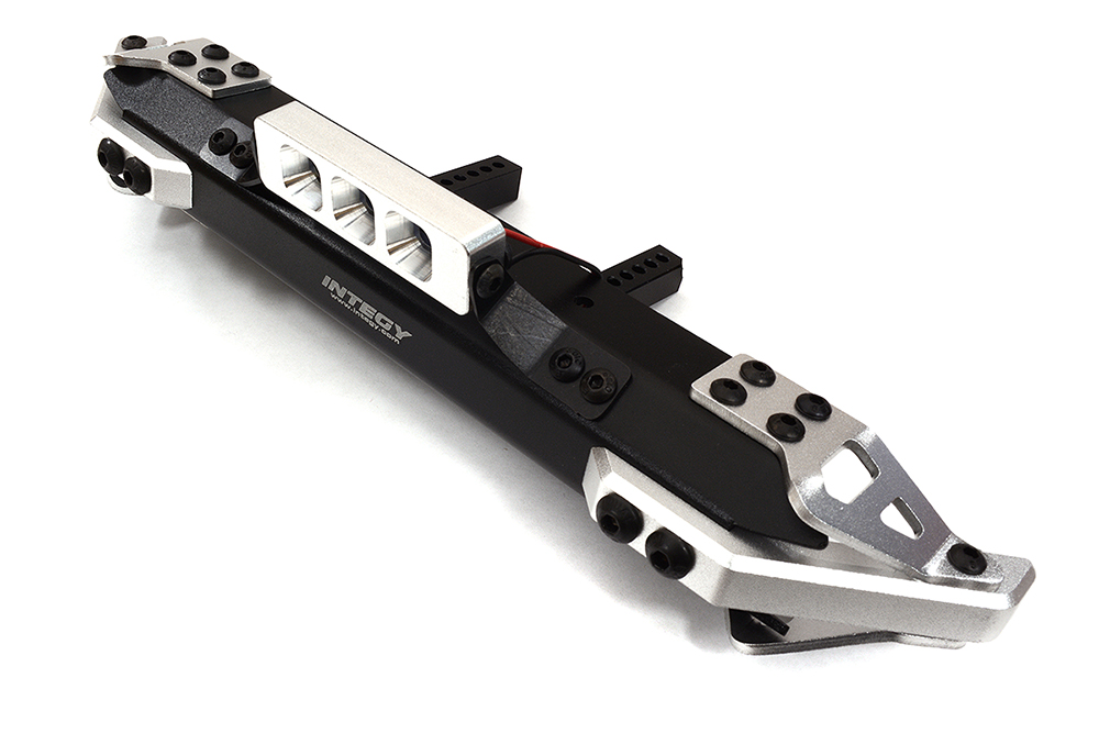 C32442SILVER Realistic Front Alloy Bumper w/ LED for Traxxas TRX-4 w/ 43mm Mount - Image 1