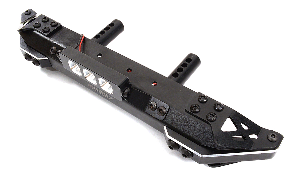 C32443BLACK Black Alloy Front Bumper with LED Lights for Axial SCX6 JLU Wrangler 250002 - Image 1