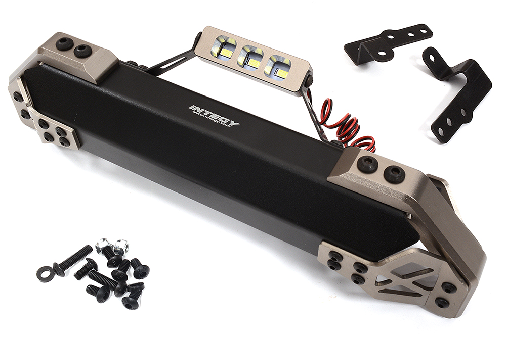 C32446GREY Realistic Metal Front Bumper Kit w/ LED for Traxxas X-Maxx 4X4 7735 - Image 1