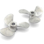 Alloy 28mm 3-Blade Propeller Set for RC Boat, 4mm Shaft, LH & RH