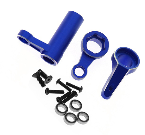 C32473BLUE Machined Steering Bellcrank Set for Traxxas 1/8 Sledge 4WD Monster Truck 9545 - Image 1