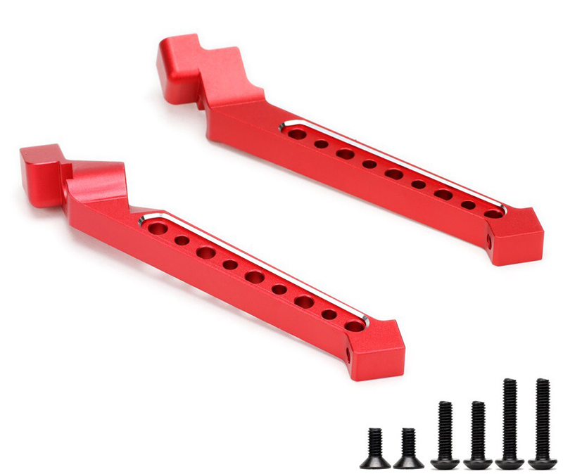 C32480RED Alloy Machined Rear Tower Chassis Braces for Traxxas 1/8 Sledge 4WD Truck 9521 - Image 1