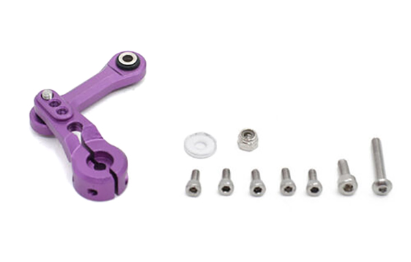 C32486PURPLE Steering Servo Horn & Linkage for Traxxas 1/8 Sledge 4WD Monster Truck 9526 9544 - Image 1