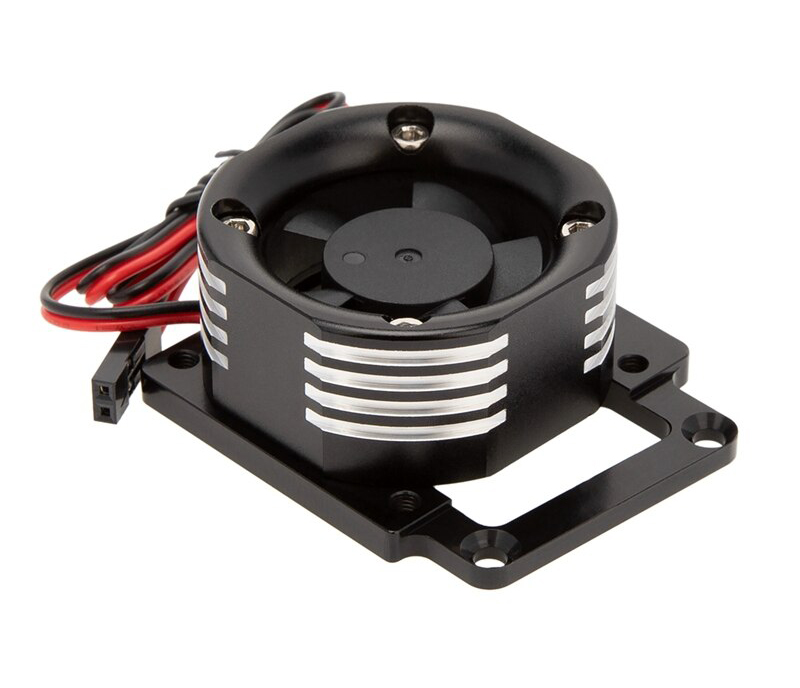 C32507BLACK 38x38mm Alloy Case Cooling Fan w/ Color LED & Mount for Traxxas 1/8 Sledge - Image 1