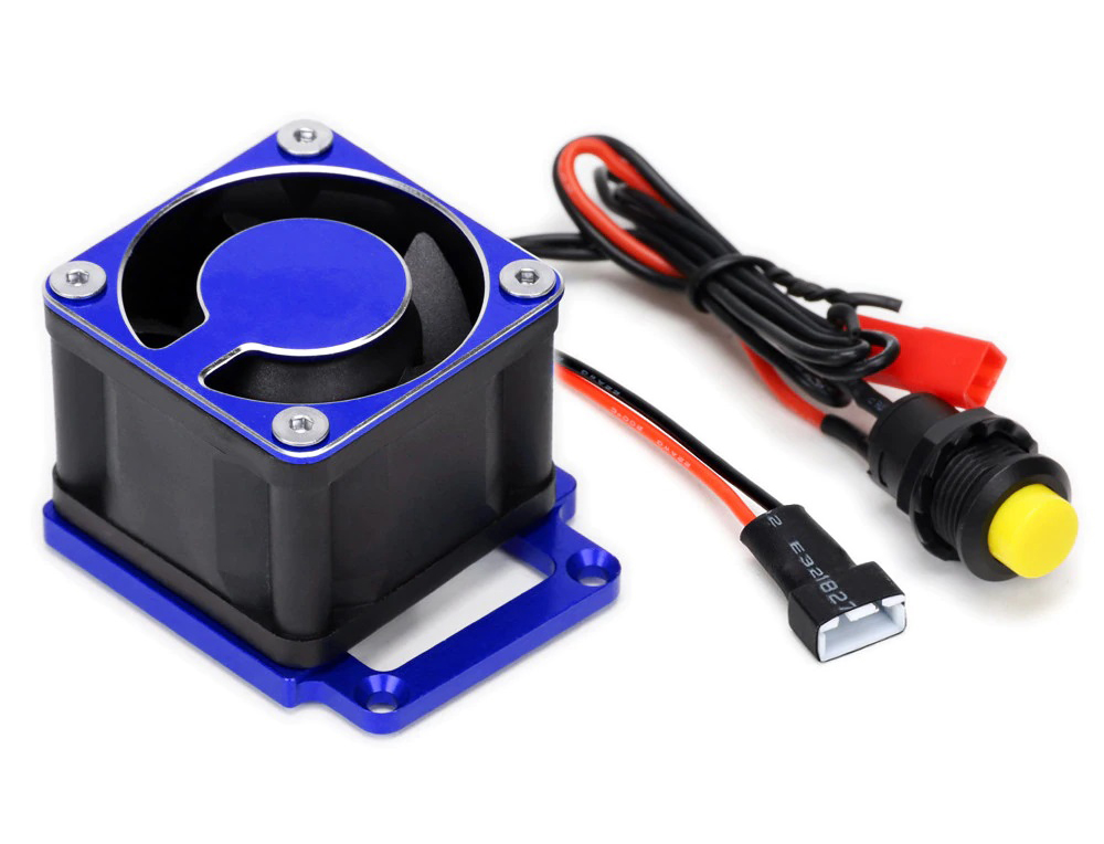 C32508BLUE Blue 39x39x28mm HD Cooling Fan w/ Alloy Mount for Traxxas 1/8 Sledge - Image 1