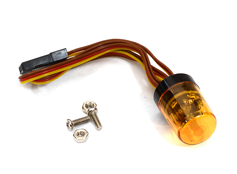 C32520YELLOW Realistic Roof Top Blue Flashing Light LED 13x18mm Size Yellow Plastic Housing - Image 1