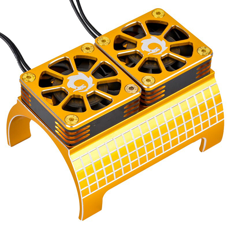 C32527GOLD Alloy Heatsink w/ Cooling Fans for 1/5 Scale 55-58mm O.D. Size Drive Motor - Image 1