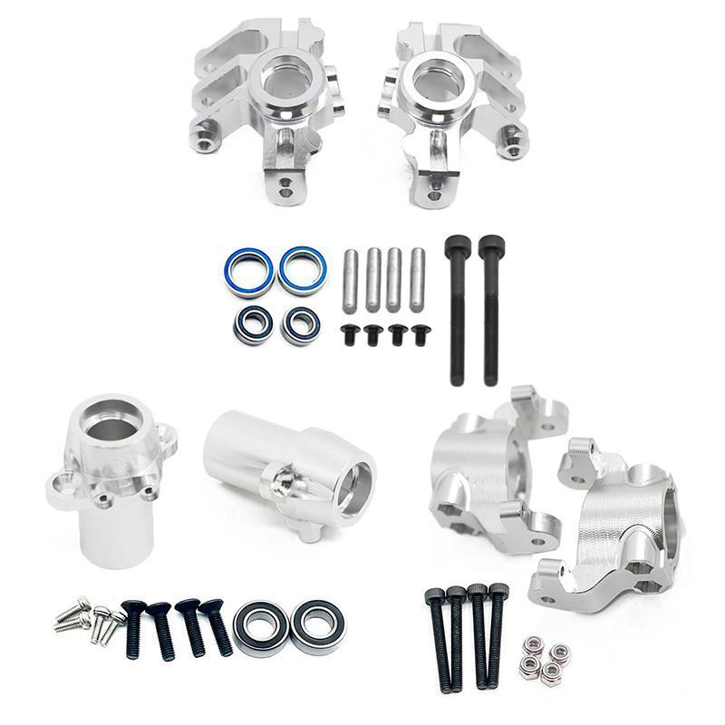 C32530SILVER Alloy Steering, Caster Blocks & Rear Hubs for Axial 1/10 RBX10 Ryft 4WD - Image 1