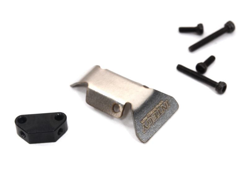 C32543BLACK Black Alloy Machined Front/Rear Skid Plate w/ Mount for Axial 1/24 Scale SCX24 - Image 1
