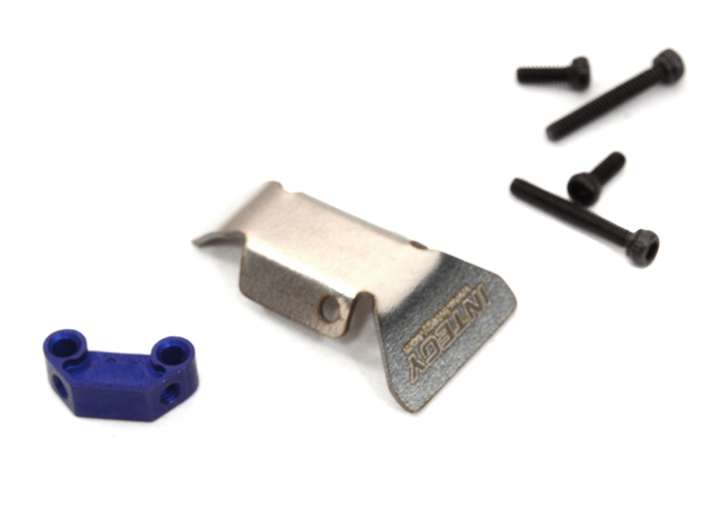 C32543BLUE Alloy Machined F/R Skid Plate w/ Mount for Axial 1/24 SCX24 - Image 1