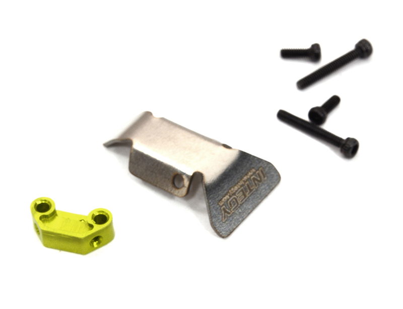 C32543GREEN Green Alloy Machined Front/Rear Skid Plate w/ Mount for Axial 1/24 Scale SCX24 - Image 1