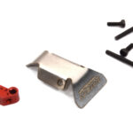Red Alloy Machined Front/Rear Skid Plate w/ Mount for Axial 1/24 Scale SCX24