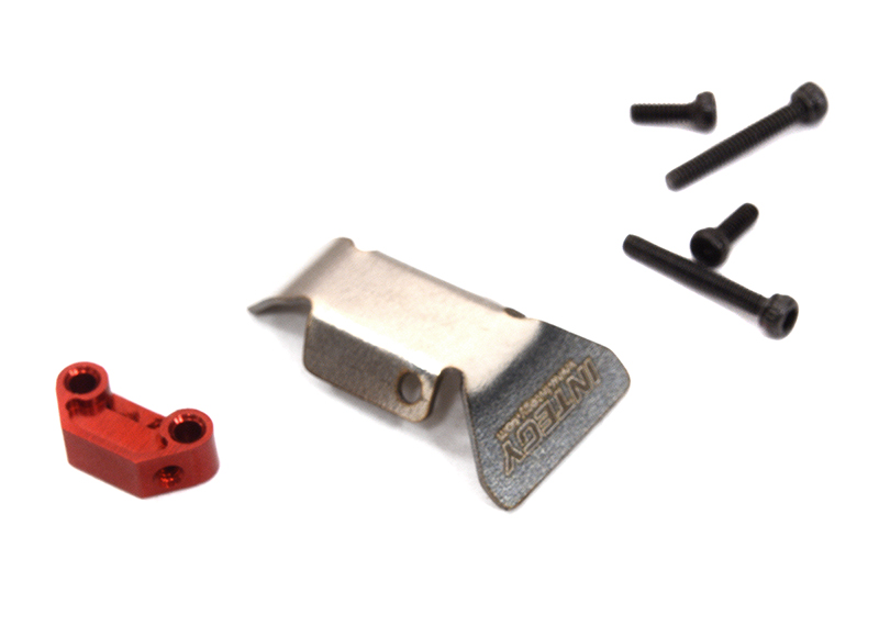 C32543RED Red Alloy Machined Front/Rear Skid Plate w/ Mount for Axial 1/24 Scale SCX24 - Image 1