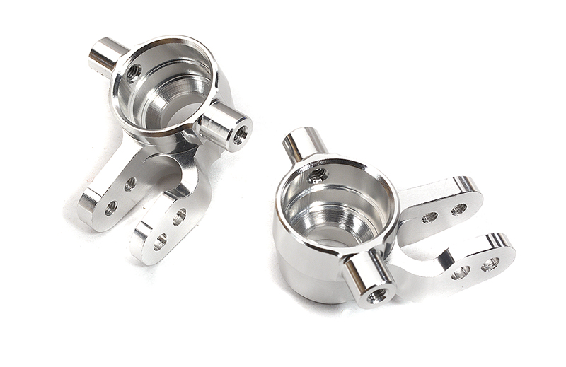 C32559SILVER Billet Machined Steering Knuckles Upgrade for Traxxas 1/10 Scale Hoss 4X4 6837 - Image 1