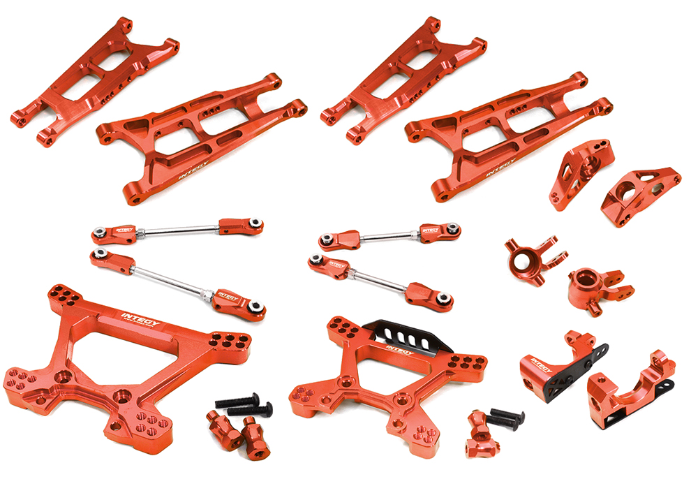 C32560RED Red Billet Machined Alloy Suspension Upgrade Kit for Traxxas 1/10 Hoss 4X4 - Image 1