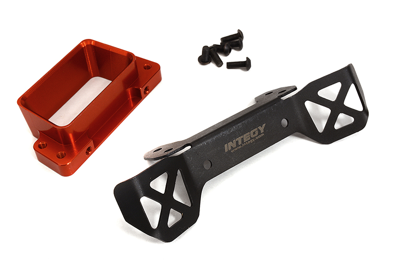 C32563RED Red Billet Machined Front Body Mount Set for Traxxas 1/8 Scale Sledge 4WD 9515 - Image 1
