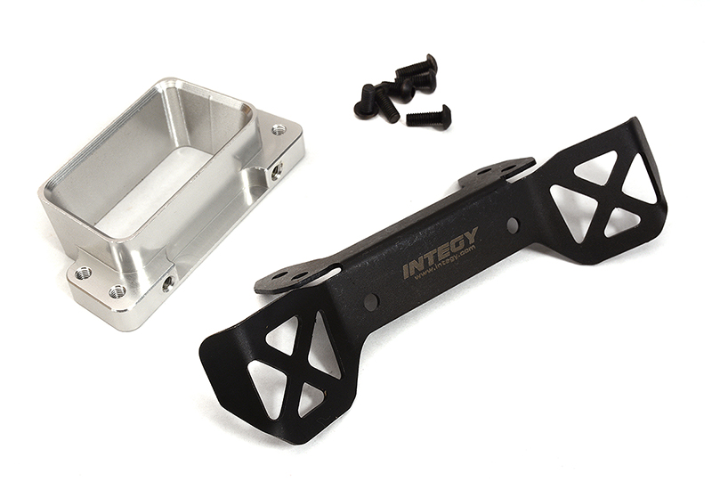 C32563SILVER Billet Machined Front Body Mount Set for Traxxas 1/8 Scale Sledge 4WD 9515 - Image 1