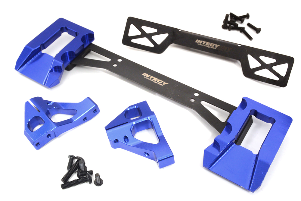 C32572BLUE Alloy Machined Rear Body Mount Upgrade for Traxxas Sledge 4WD 1/8 Scale 9515 - Image 1