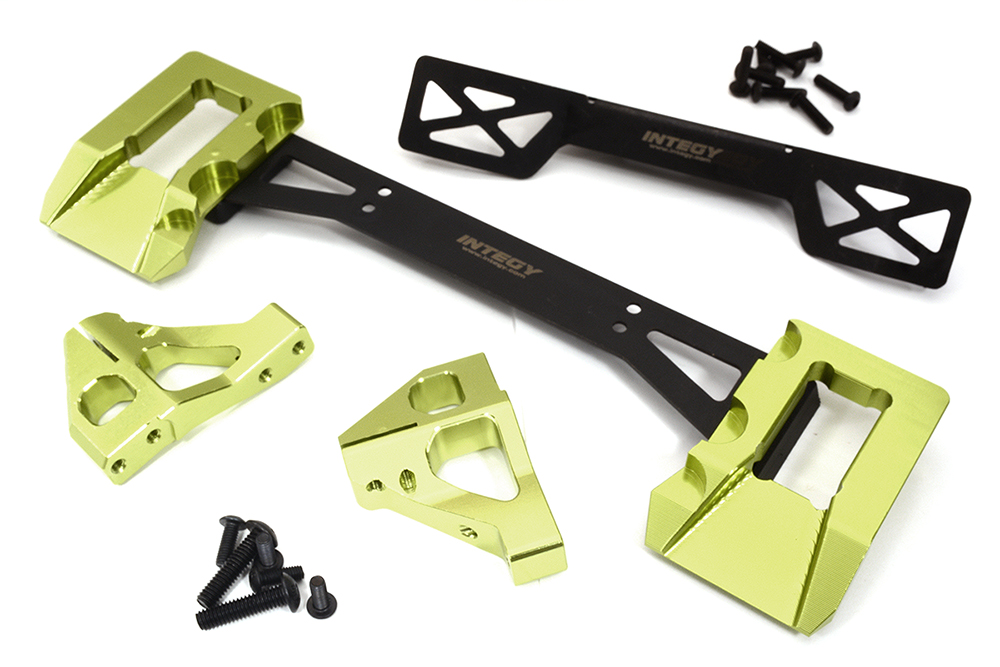 C32572GREEN Green Alloy Machined Rear Body Mount Set for Traxxas 1/8 Sledge 4WD 9515 - Image 1