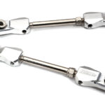 Billet Machined Silver Rear Upper Suspension Linkages for Traxxas 1/10 Hoss 4X4