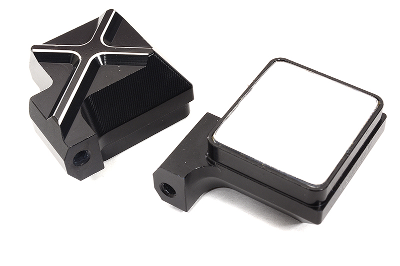 C32582BLACK Billet Machined Realistic Side View Mirrors for Axial SCX6 Scale Crawler 250004 - Image 1