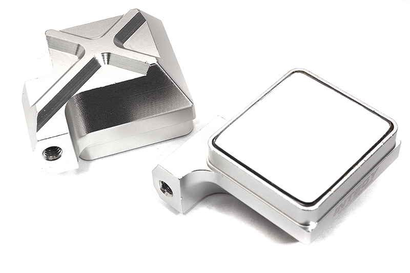 C32582SILVER Billet Machined Realistic Side View Mirrors for Axial SCX6 Scale Crawler 250004 - Image 1