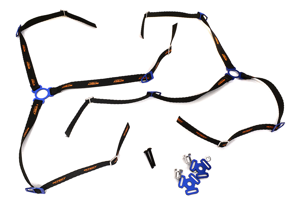 C32584BLUE Realistic Spare Tire Straps w/ Mounts for Traxxas 1/7 Unlimited Desert Racer - Image 1
