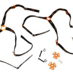 Realistic Orange Spare Tire Straps with Mounts for 1/7 Desert Racer Truck