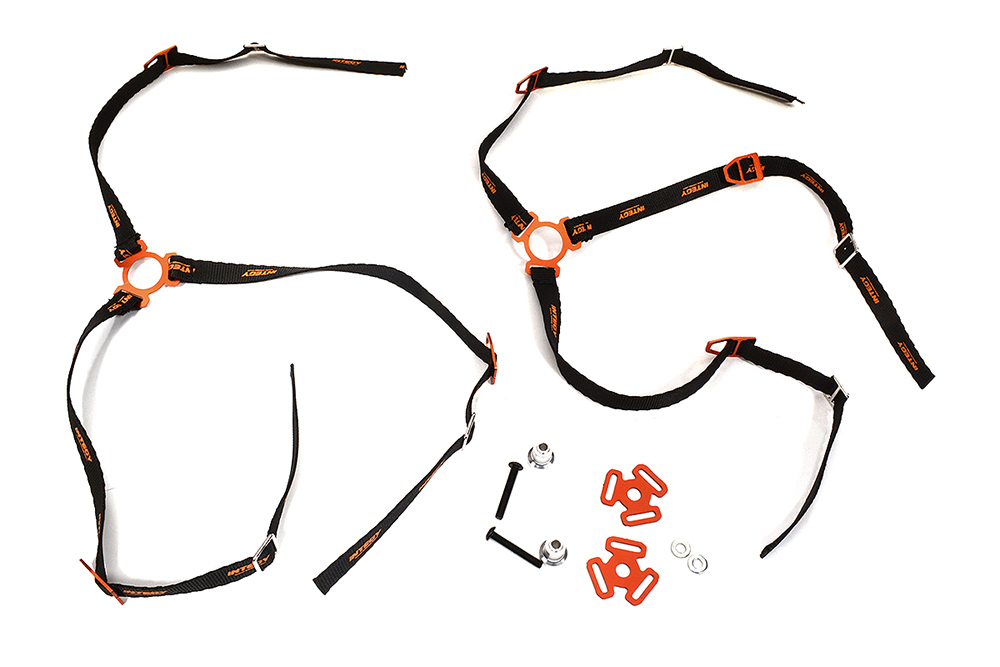 C32584RED Realistic Spare Tire Straps w/ Mounts for Traxxas 1/7 Unlimited Desert Racer - Image 1