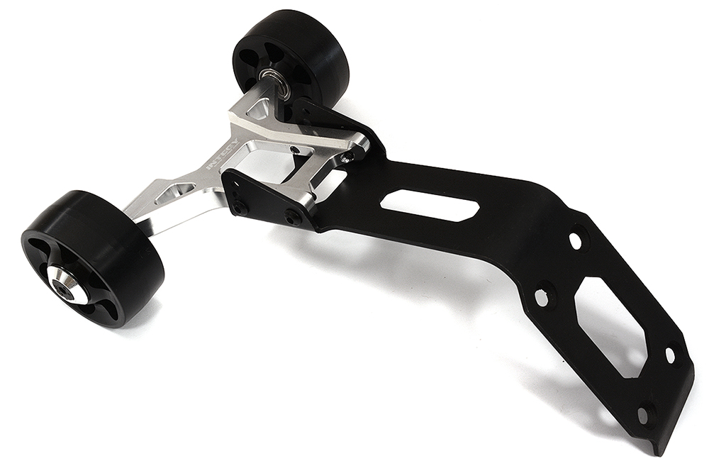 C32587SILVER Silver Billet Machined Wheelie Bar for Traxxas 1/8 Sledge 4WD Monster Truck - Image 1