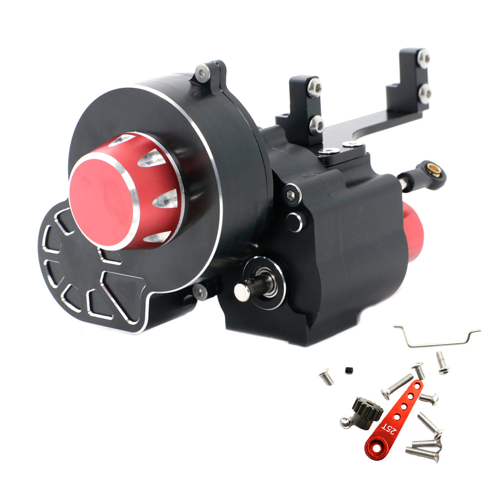 C32598BLACK Alloy Machined 2-Speed Metal Gearbox w/ Internals for SCX-10 & Wraith 2.2 - Image 1