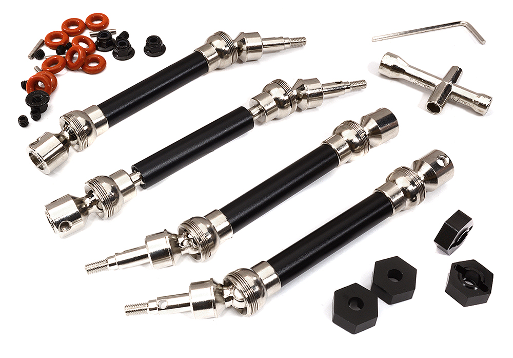 C32607BLACK Universal Drive Shafts (4) w/12mm Hex for 1/10 Big Rock 4X4 AR310780 AR310864 - Image 1