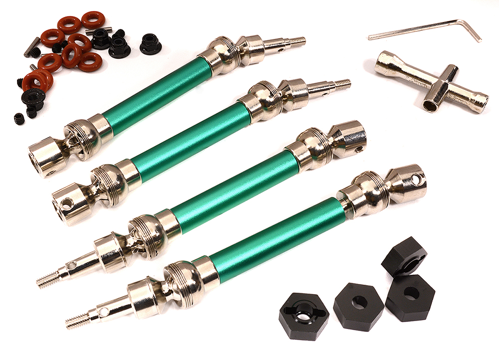 C32607GREEN Universal Drive Shafts (4) w/12mm Hex for 1/10 Big Rock 4X4 AR310780 AR310864 - Image 1