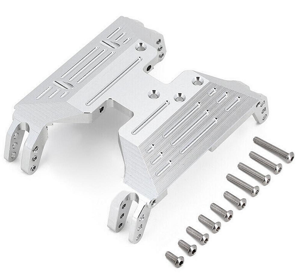 C32615SILVER Alloy Machined Center Lower Chassis Plate for Axial 1/10 Capra 1.9 231005 - Image 1