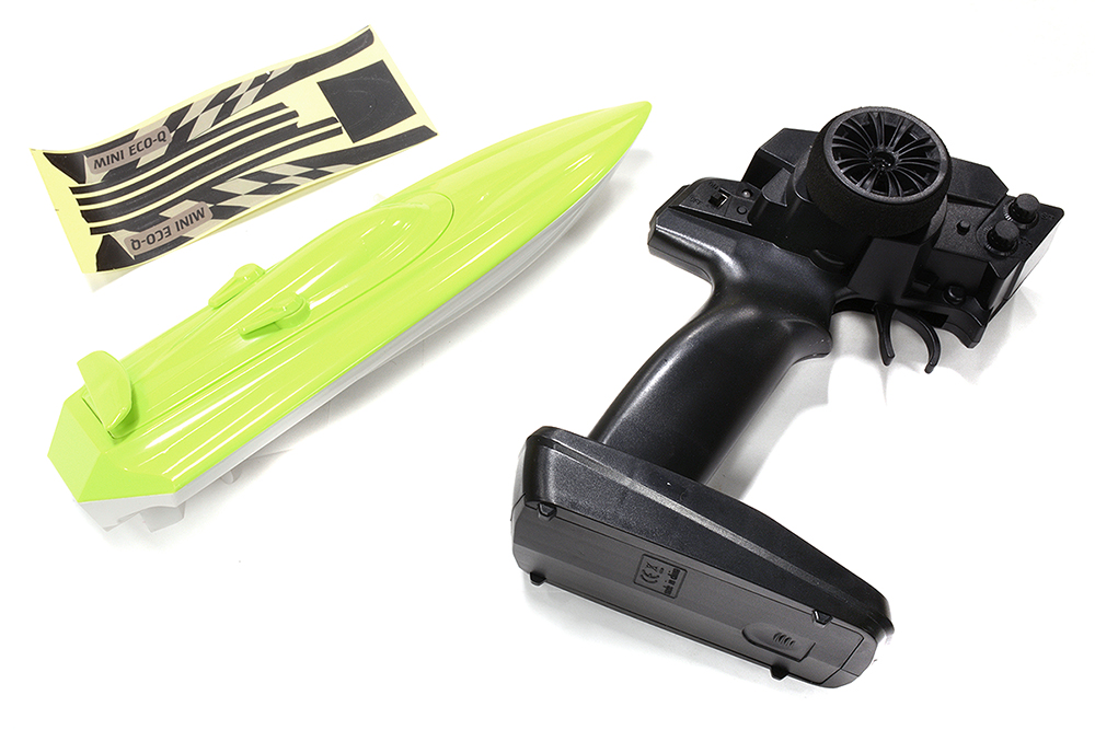C32628GREEN Mini ECO-Q Speed Boat 255mm w/ Motor, ESC and Controller ARTR Kit - Green - Image 1