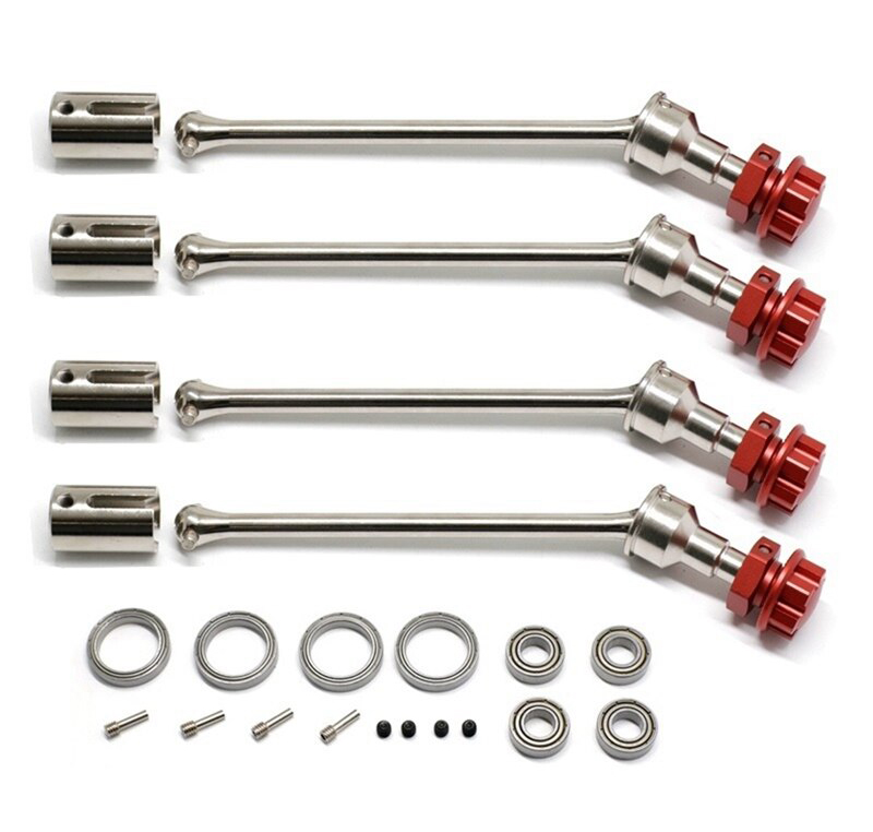 C32629SILVERRED Universal 17mm Drive Shafts for 1/10 Maxx V2 WideMaxx in Silver Red 8956 8993 - Image 1