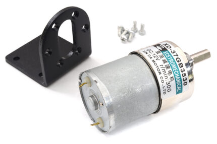 37GB3530 (10W) DC Motor w/ Gear Reduction Gearbox & Motor Mount 12v300