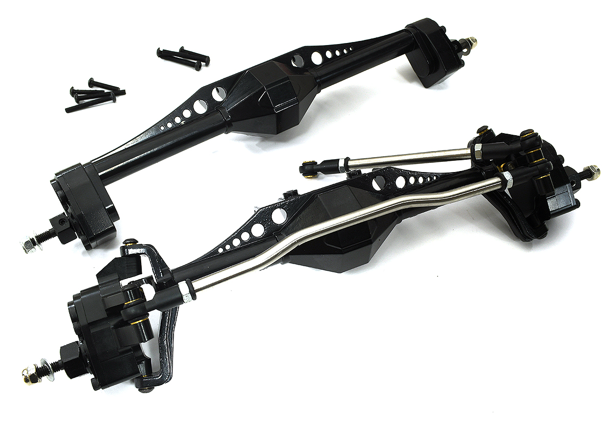 C32710BLACK Front & Rear Axles for Axial 1/10 Capra 1.9 Unlimited Trail Buggy 232004 232005 - Image 1