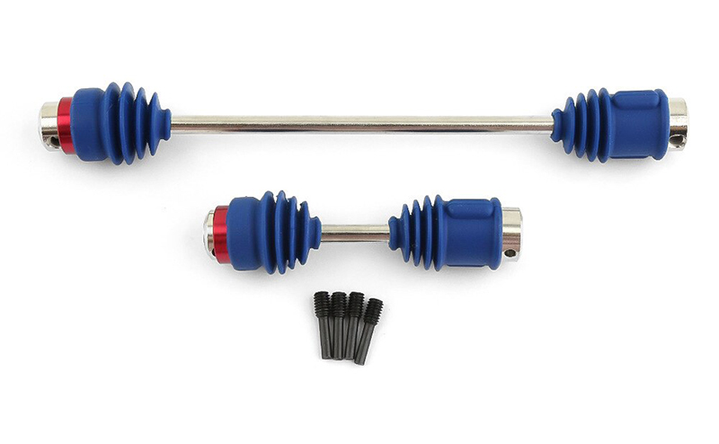 C32714BLUE Machined Center Drive Shafts w/ Dust Boots for E-Revo 2.0 Brushless 8655 8658 - Image 1