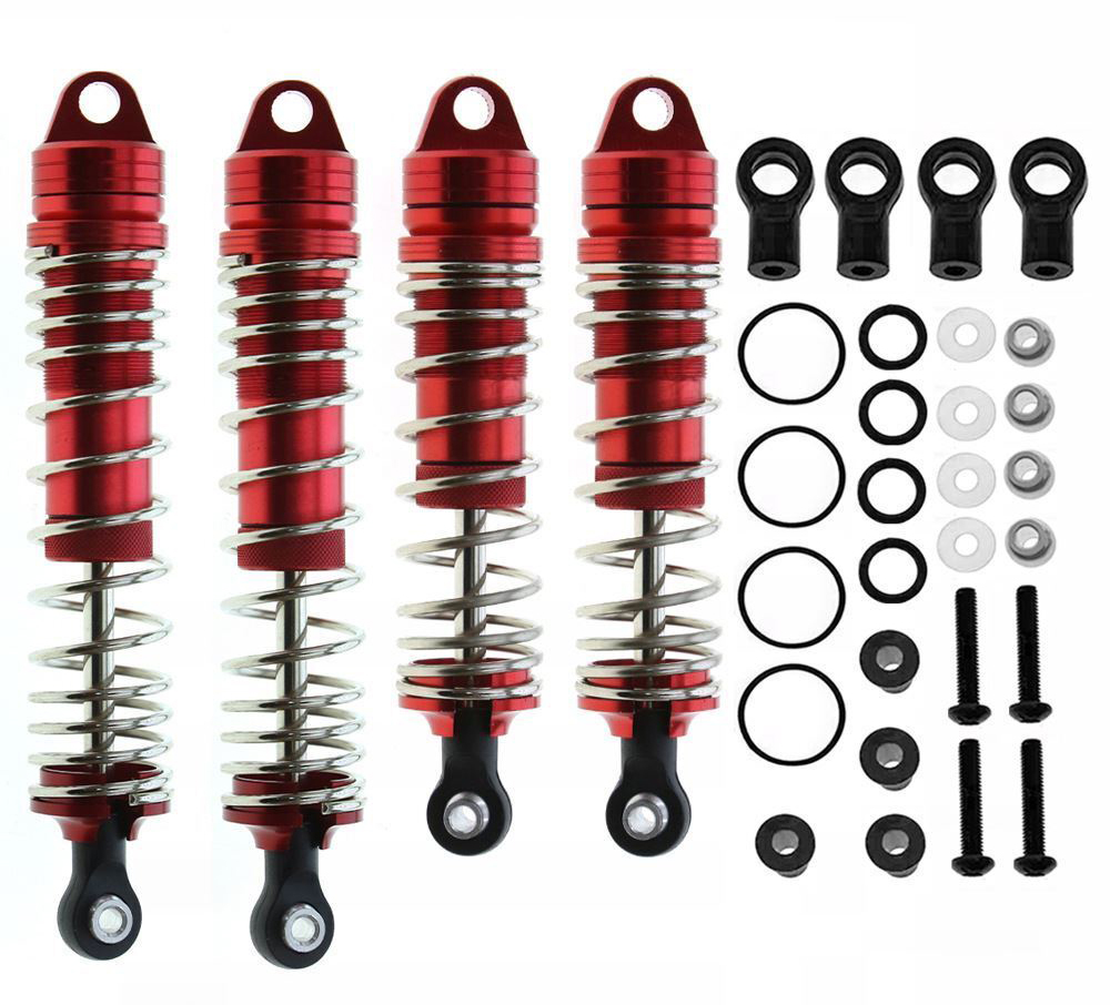 C32720RED Alloy Machined Shock Set (4) for Traxxas Slash, Stampede & Rustler (4X4 & 2WD) - Image 1