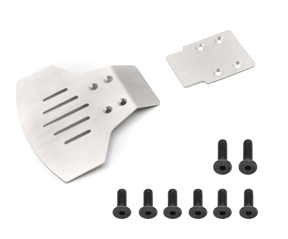 C32722 Stainless Steel Front & Rear Protection Skid Plates for Traxxas 1/10 Slash 2WD - Image 1