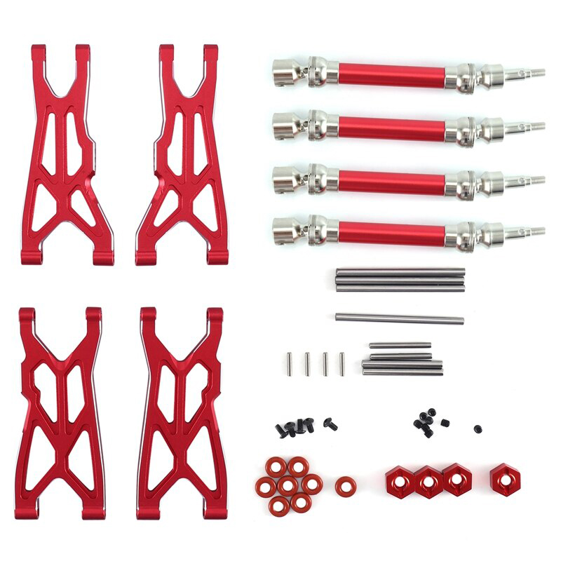 C32725RED Alloy Suspension Arms & Universal Shafts w/ 14mm Hex for Arrma 1/10 Big Rock V3 - Image 1