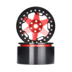Red 2.2 Size Alloy 6 Spoke Wheels Pair, 118g Each for 1/10 Scale Crawler